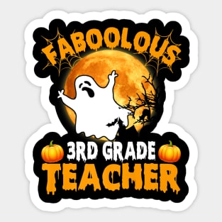 Faboolous 3rd Grade Teacher Funny Halloween Costume Gift Sticker